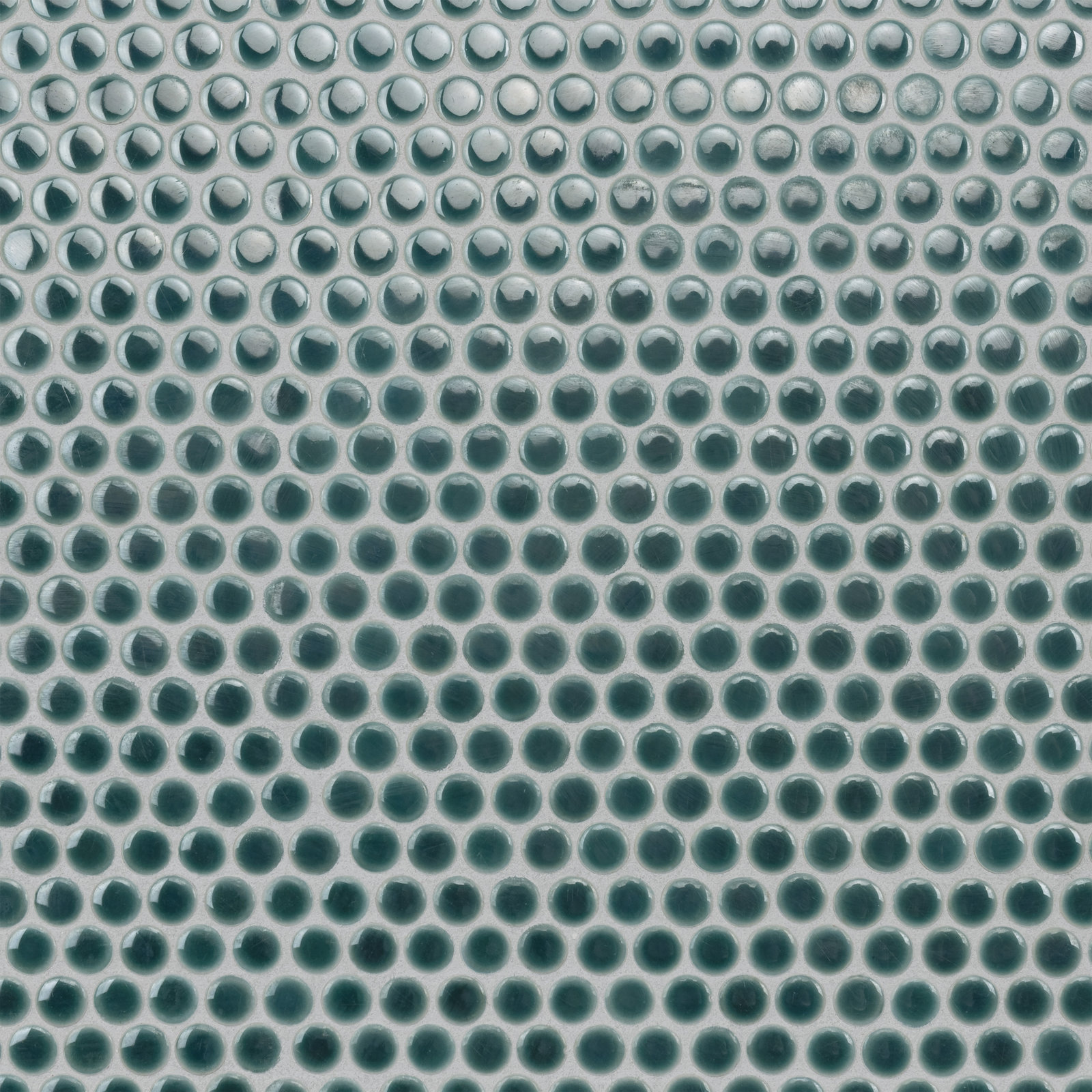 Hudson Penny Round Porcelain Mosaic Sheet Tile, Emerald