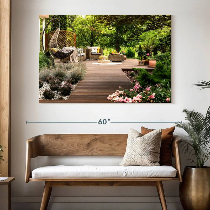 Terrasse de jardin en bois Kerrick, H 34 po x l 51 po
