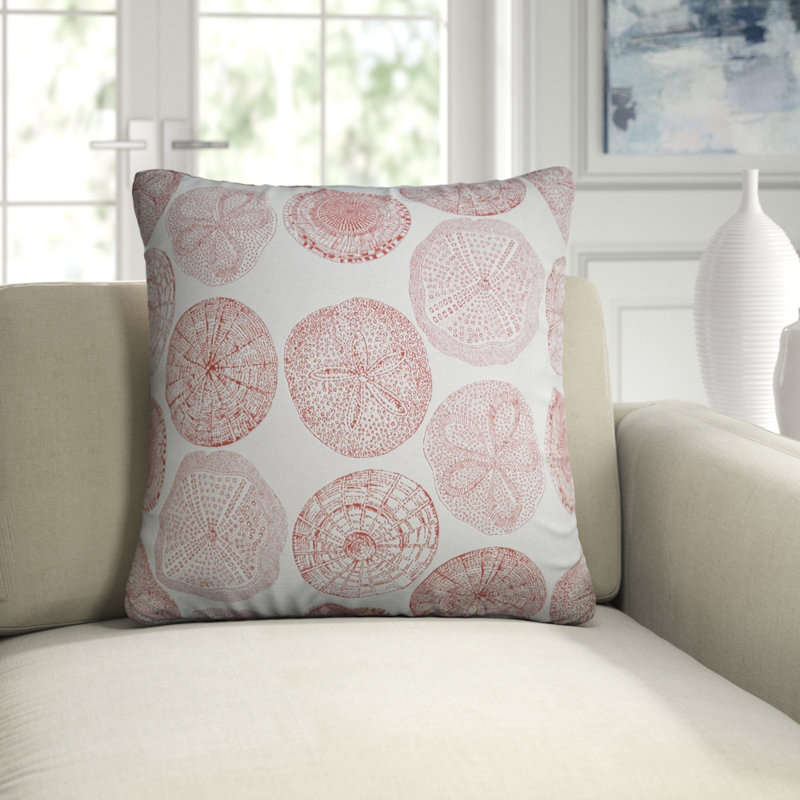 Sand Dollar Pillow Cover & Insert, Red, Square 20"