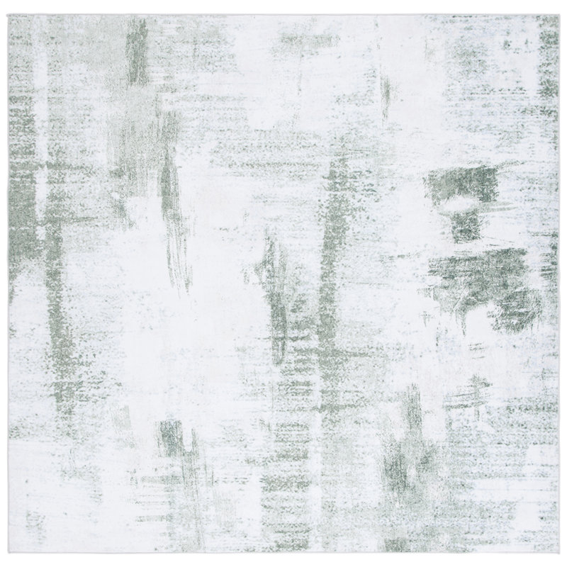 Spanos Monica Performance Machine Washable Abstract Rug, Square 6'