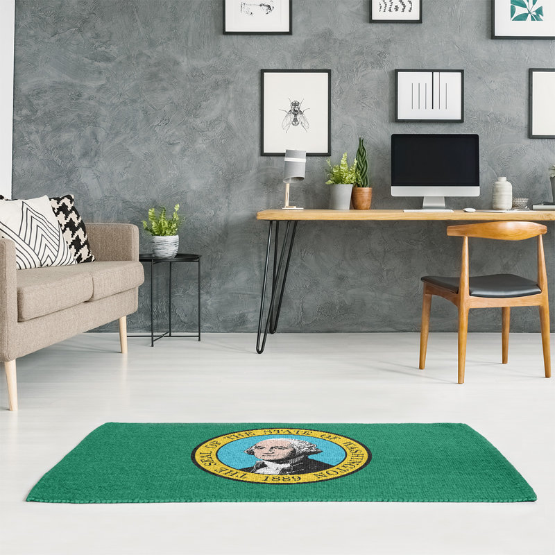 Tapis de l’espace vert washington flag, Rectangle 3 pi x 5 pi