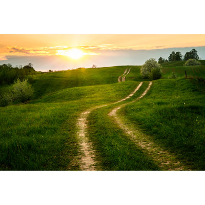 Dirt Winding Road - Wrapped Canvas Print