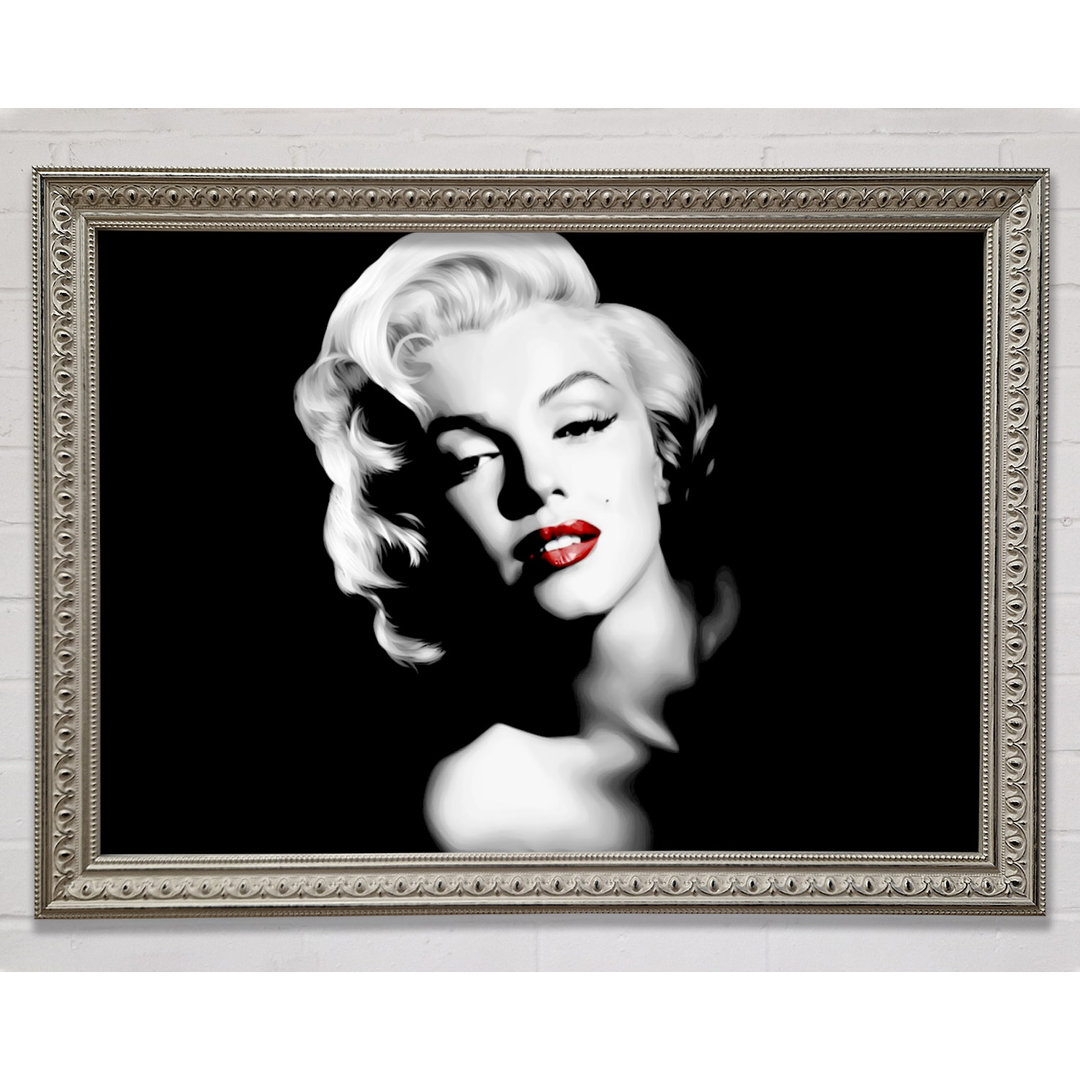 Marilyn Monroe Red Lips Landscape - Einzelner Bilderrahmen Kunstdrucke