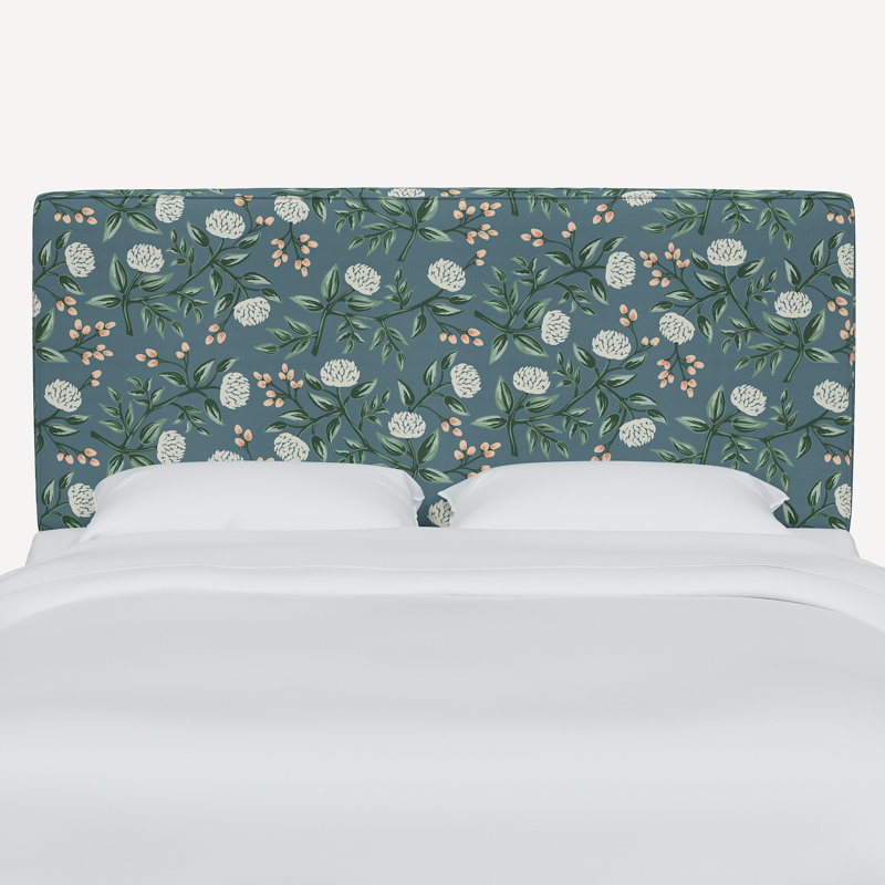 Elly Headboard, Twin, Rpc Peonies Emerald Linen
