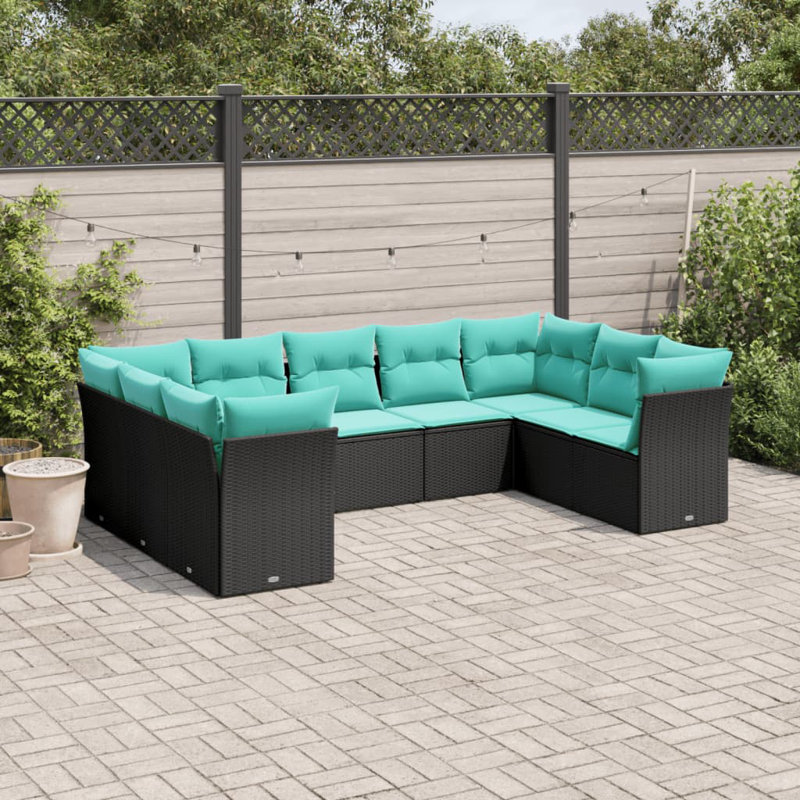 Ensemble de canapés de patio 9 pièces avec coussins 9 pièces