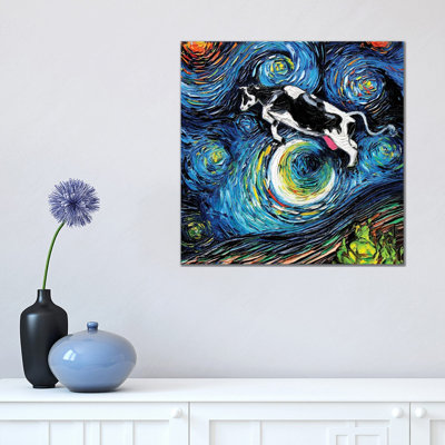The Cow Jumped Over The Moon by Aja Trier - Wrapped Canvas Print