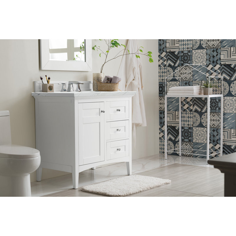 Palisades 36'' W Single Vanity, Bright White, Ethereal Noctis
