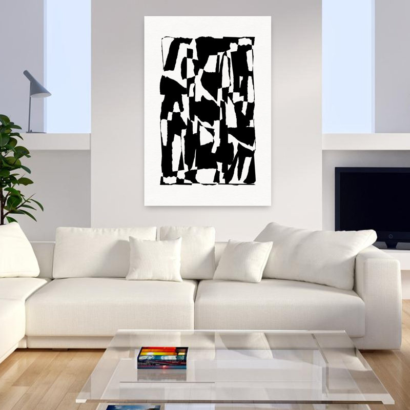 Art contemporain abstrait géométrique, H 48 po x l 32 po