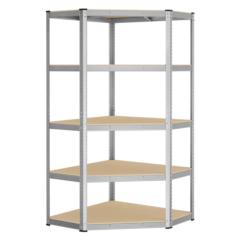 Alandis Metal Height -Adjustable Shelving Unit, Silver, 180cm H x 90cm W x 90cm D