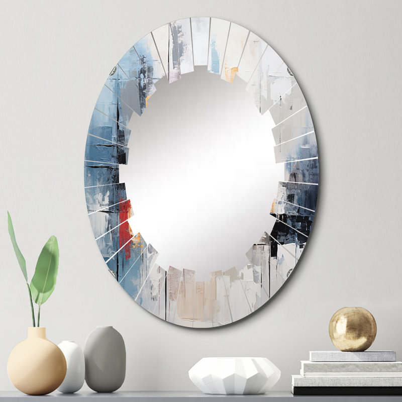 Melaleuca - Miroir mural moderne ovale, 30 po x 20 po