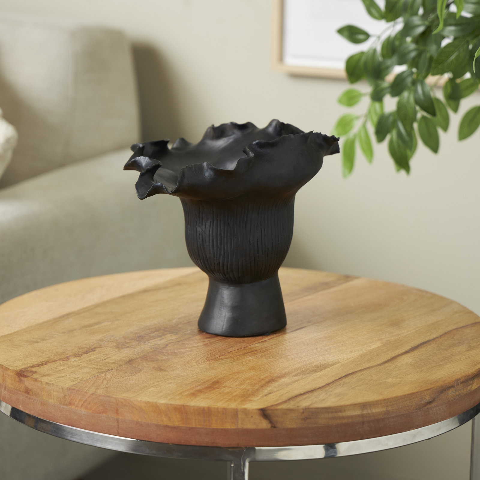 Aceves Ceramic Table Vase, Black
