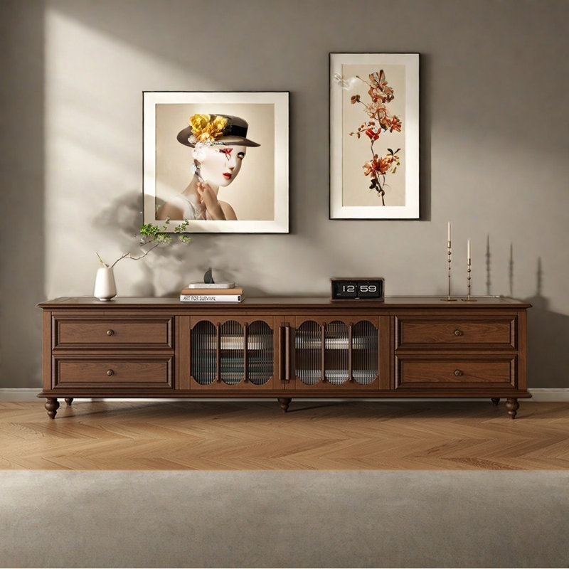 Meuble télé de style américain rétro, 62.99", Brun