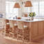 Tabouret de bar rembourré Evins avec structure en bois massif-287898249