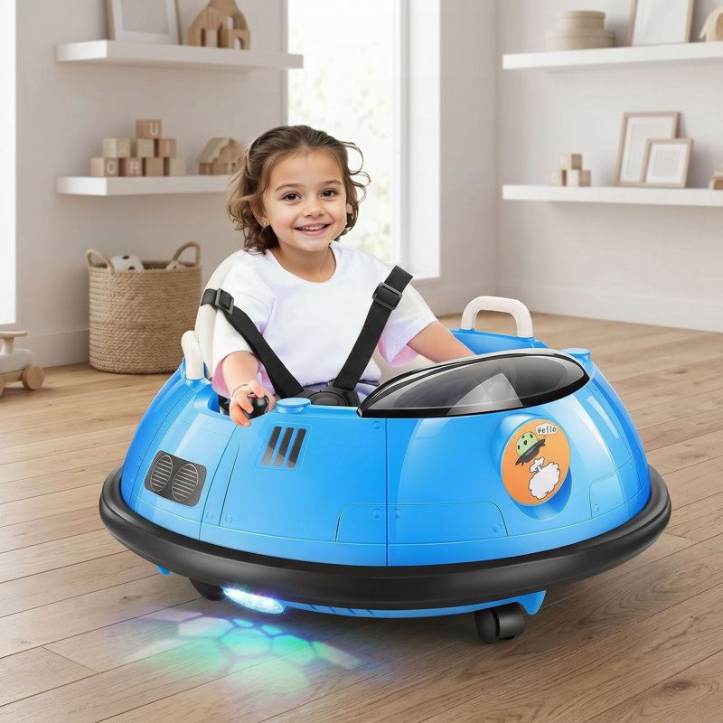 Jouet autoportant à piles pour voiture 12 volts avec télécommande, Bleu