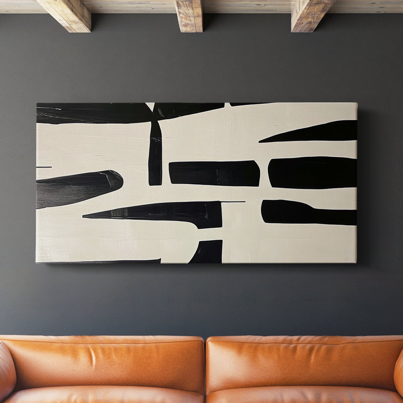 Abstrait, série 7, toile tendue # XCV III, H 24 po x l 48 po