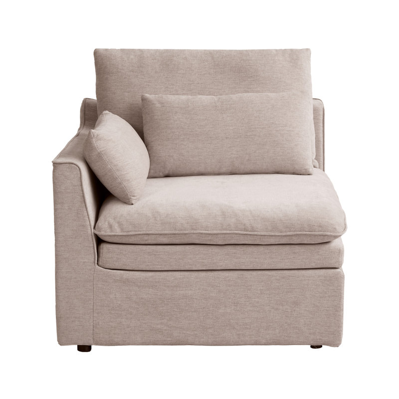 Fauteuil d'appoint modulaire à droite avec coussin double couche, Kaki