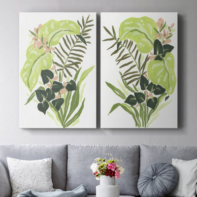 Lime Leaf Medley I-Premium Gallery Wrapped Canvas -Ready to Hang