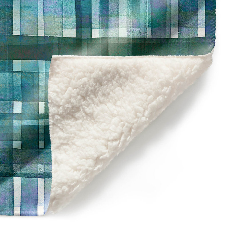 Couverture sherpa doux bleu écossais écossais, l 51 po x L 60 po