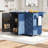 Versatile 3D Wave Stripes Ash Veneer Kitchen Island With Practical Features-108812440