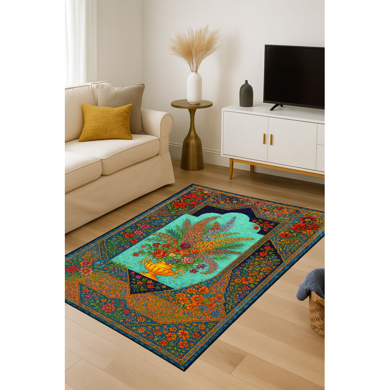 Tapis tissé bleu marine Mosso, 2'6" x 4'11"