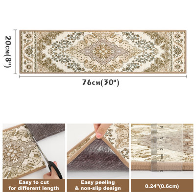 Non-Slip Stair Treads with Tape Colorful Chenille Stair Runner
