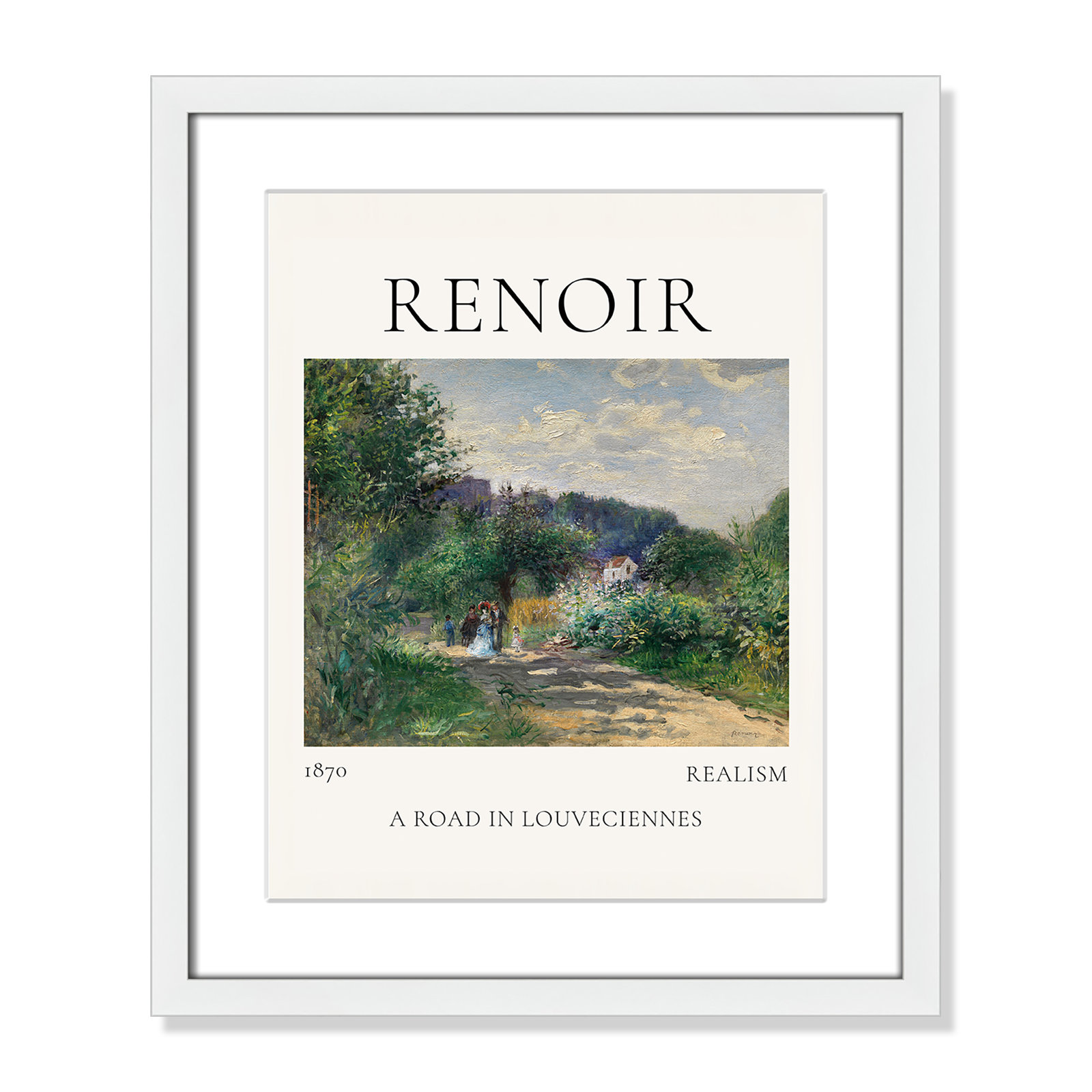 Rocchetto "A Road in Louveciennes" Print, White Single Picture Frame, Yes, 19" H x 16" W x 1.25" D
