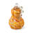 8.5"H Fall Multi Stripes Glass Gourd