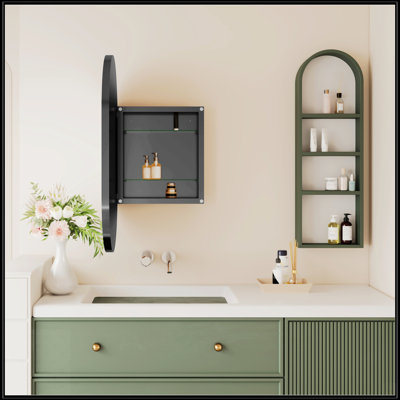 20X34 Inch Oval Recessed Medicine Cabinet