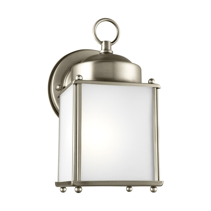New Castle One Light Outdoor Wall Lantern from Generation Lighting , Antique Brushed Nickel, Yes