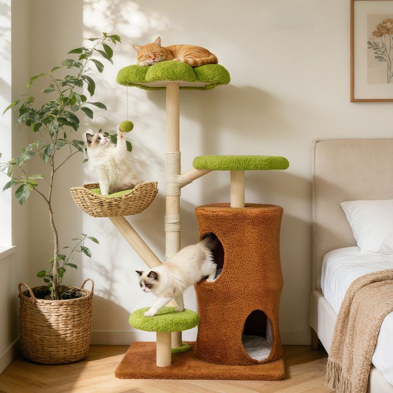 Cat Tree, Green/Brown