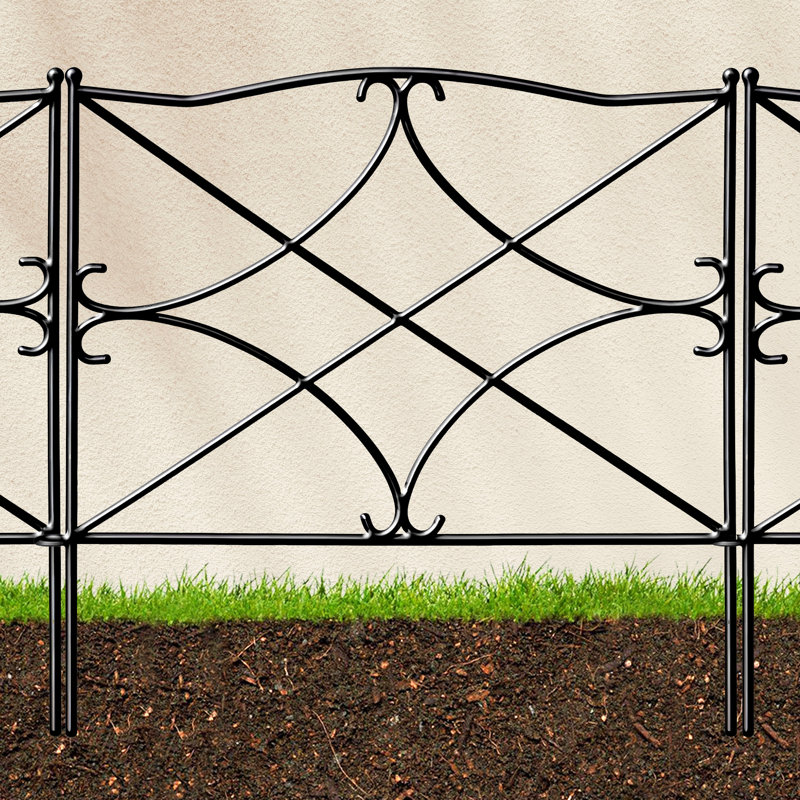 24'' H x 24'' W Black Metal Fencing with 5 Panels(s) Included