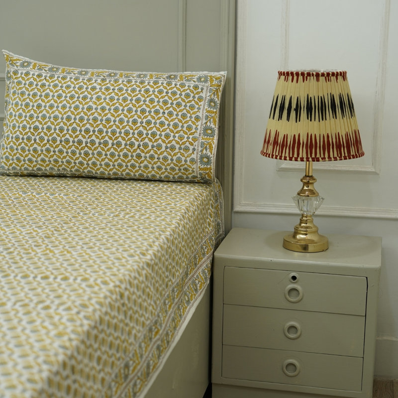 Fabdivine Pure Cotton Bedsheet Set – Handmade Bedsheet with Matching Pillow Covers – Premium Bedding, Shehnaaz,