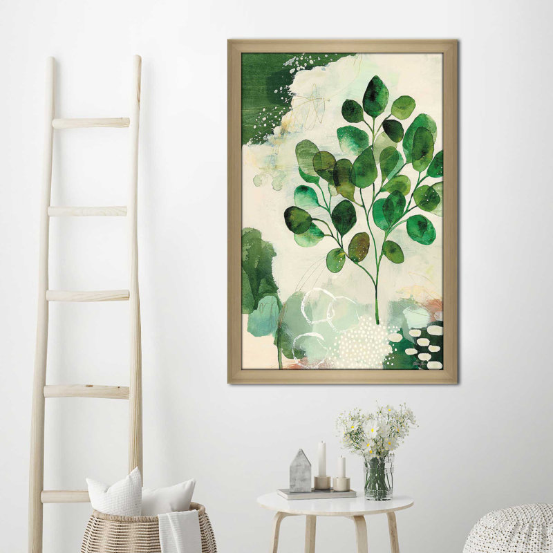 «Nature Story III» par Laura Horn - peinture, Encadrement champagne, H 49,5 po x l 33,5 po x P 1 po