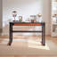 Bureau rétro à double tiroir noir-649566371