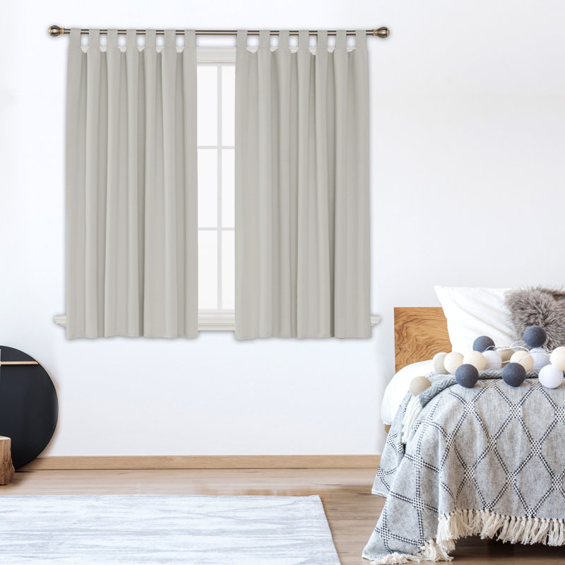 Blackout Curtain Pair, 140 W x 175 D cm, Light Beige