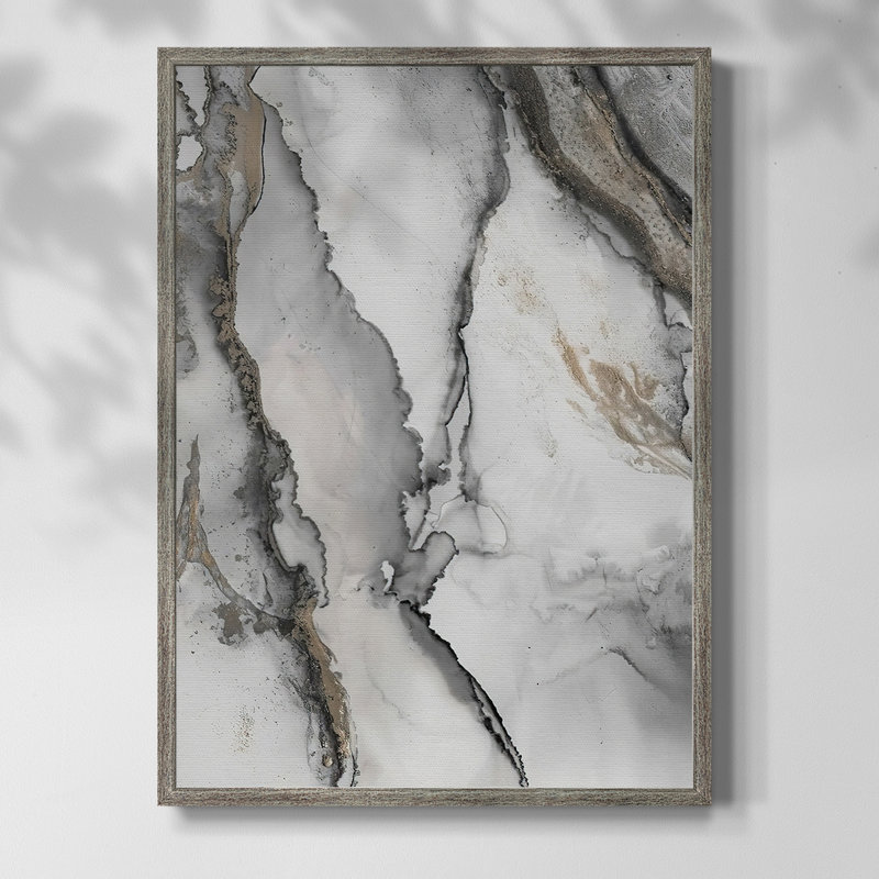 «Abstract Ink Fantasy I», reproduction encadrée - bois massif, H 21 po x l 17 po