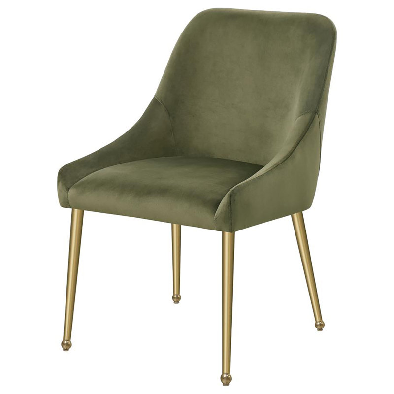 Ensemble de 2 chaises d'appoint Chantemelle, Olive, Doré