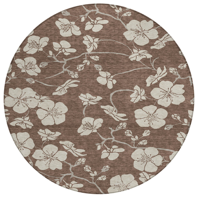 Ensa Brown Washable Indoor-Outdoor Rug - , 3' x 5'