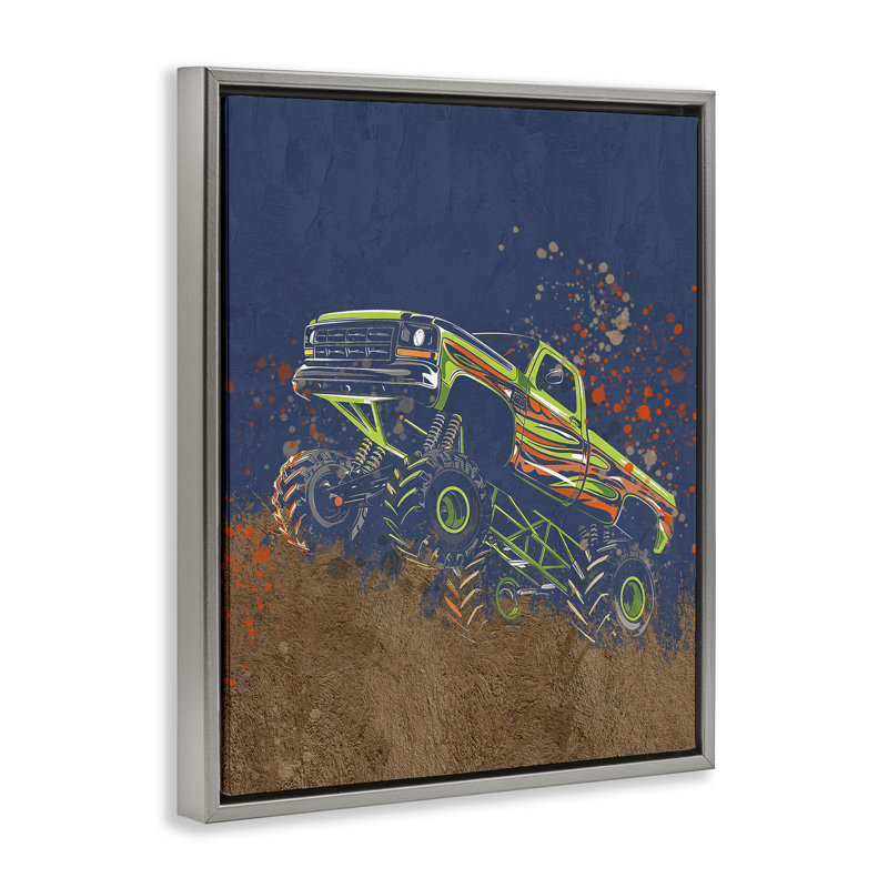 Cadre flottant My Jam Truck Adventure, design par Kim Allen, Cadre flottant gris lustré, H 31 po x l 25 po