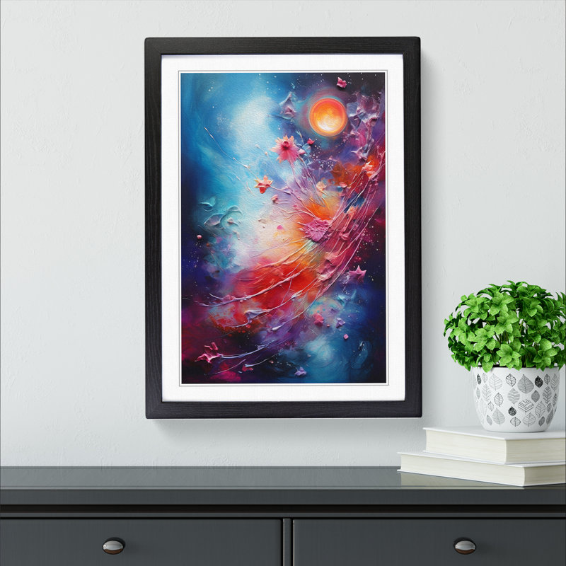Single Picture Frame Print on Wood, Black Framed, 46cm H x 34cm W