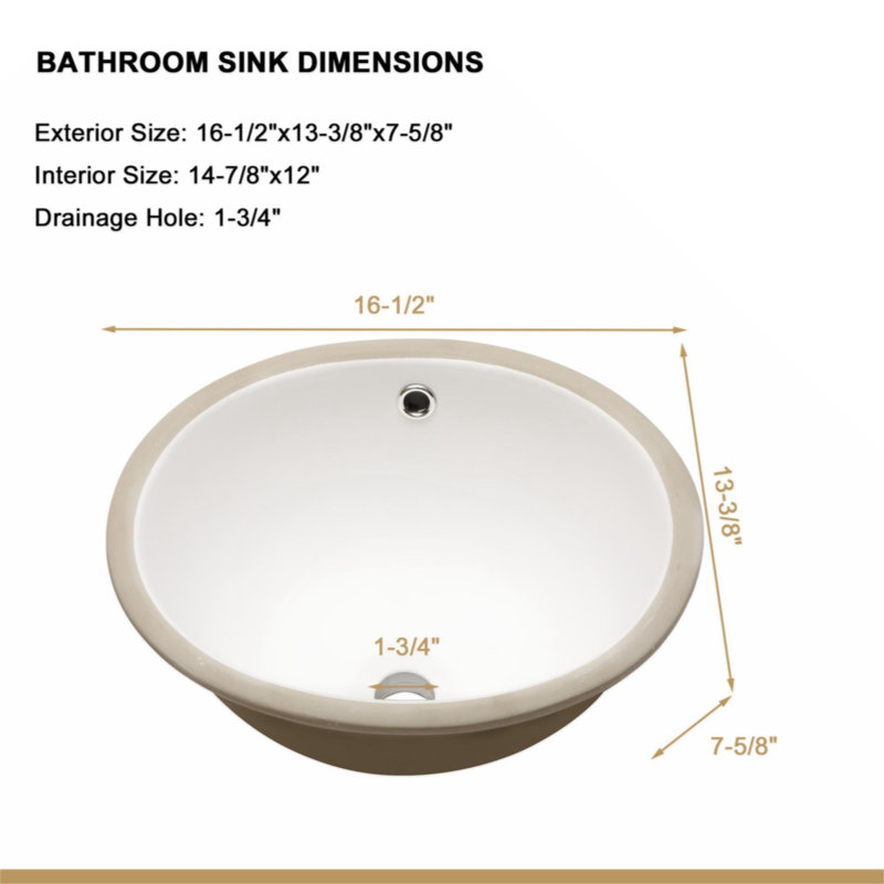 Myhomekeepers 13.4'' Ceramic Circular Bathroom Sink