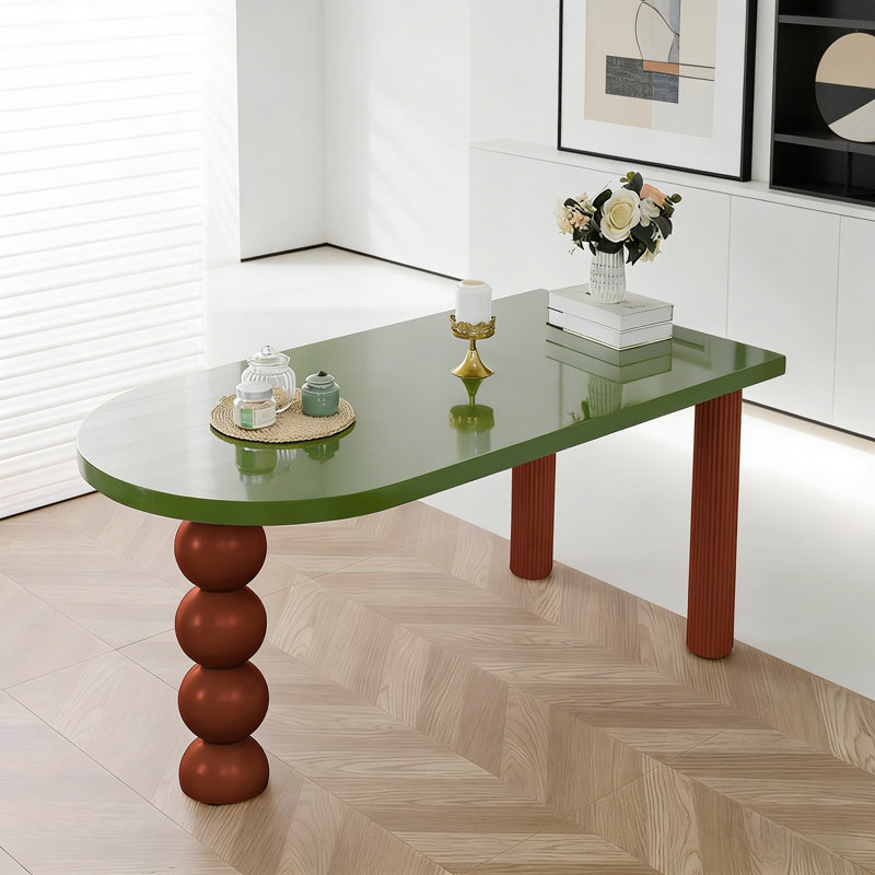 Table de salle à manger simple, créative et tendance, Rouge / Vert