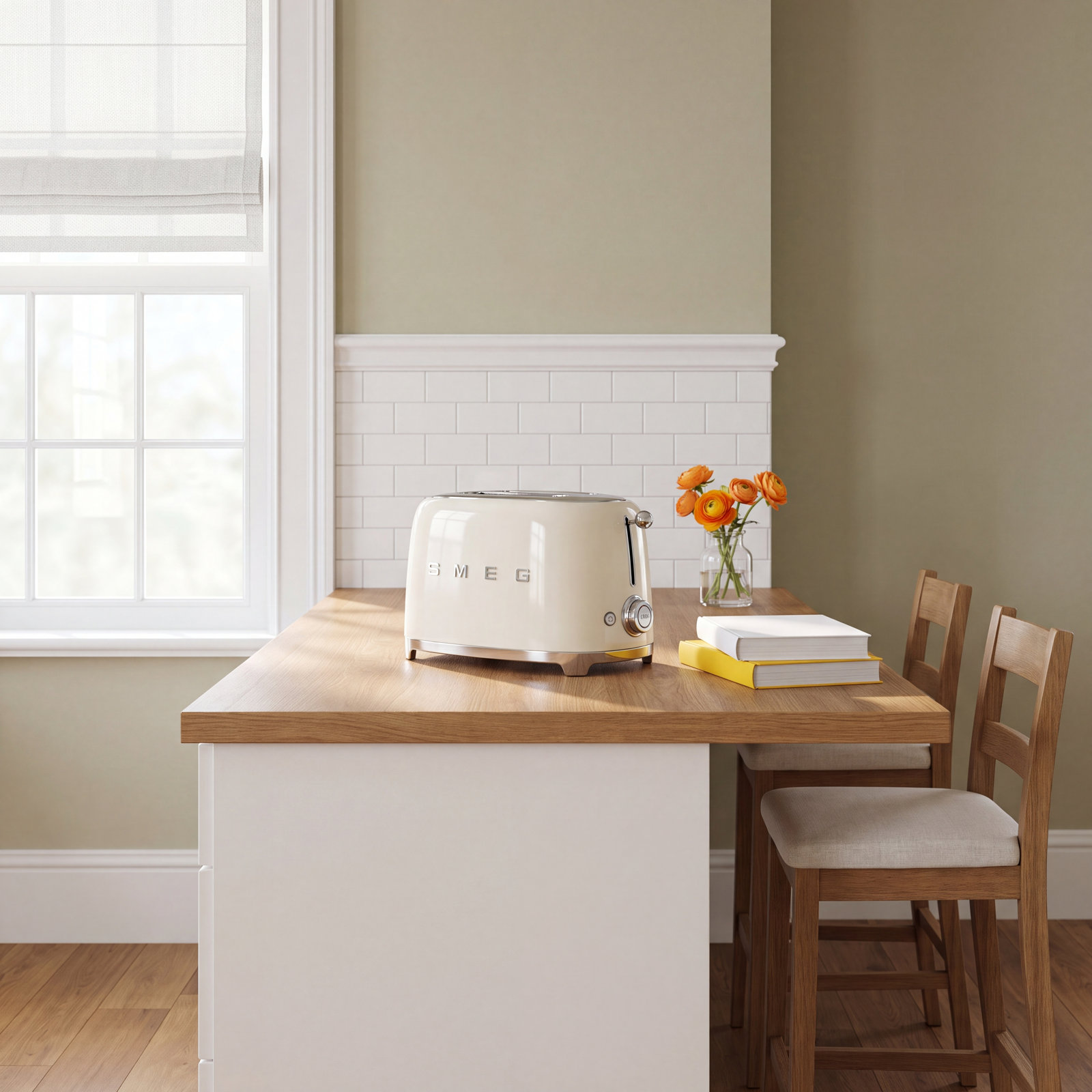 SMEG 50s Style 4-Slice Toaster, Cream
