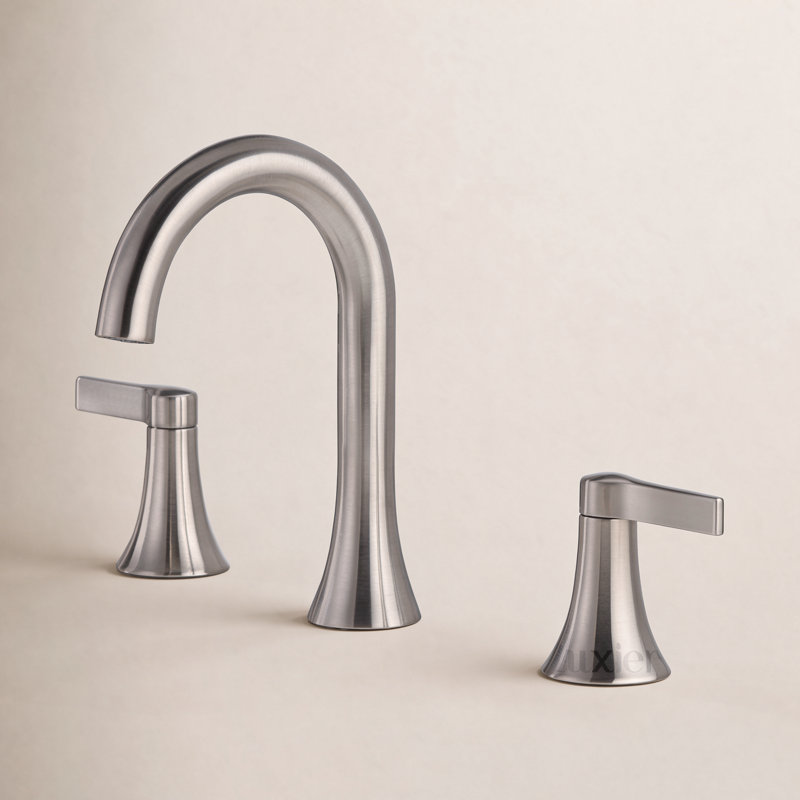 Widespread Bathroom Faucet with Drain Assembly, Brushed Nickel