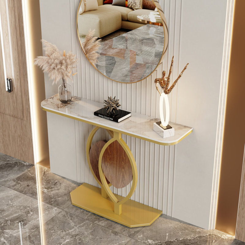 Alver 120cm Marble Top Console Table, White