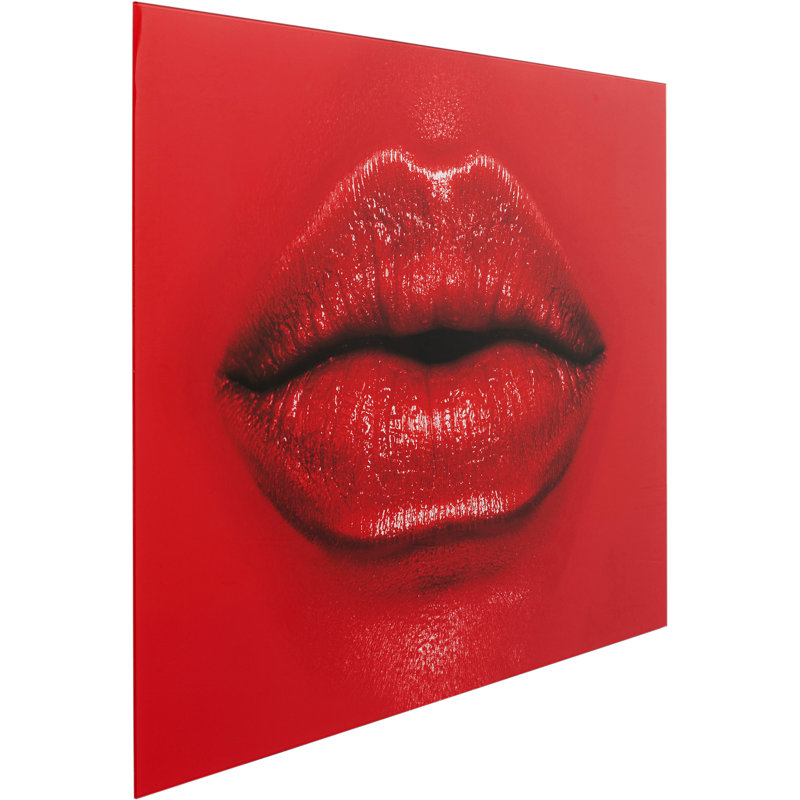 Red Lips Print on Glass