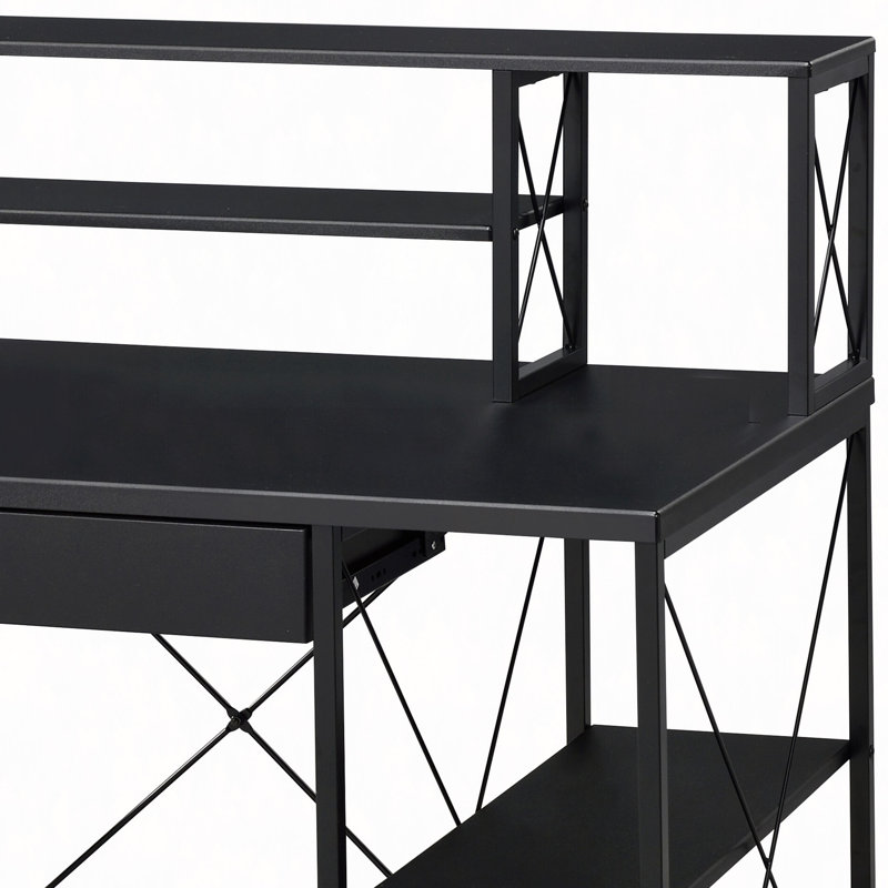Bureau d'écriture tout usage à finition noire, Noir