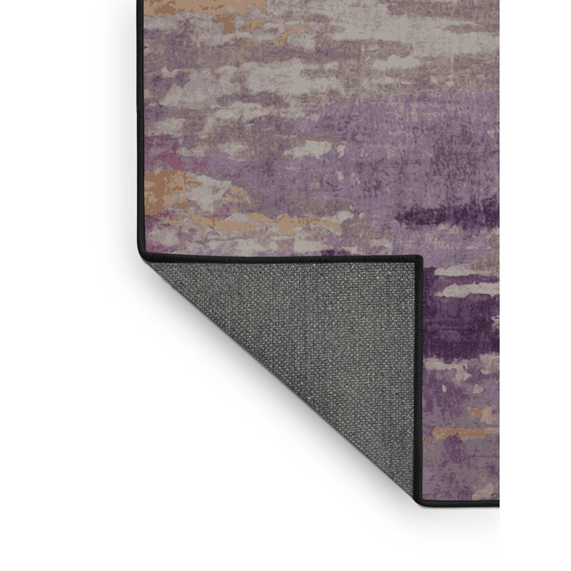 Tapis noir soyeux et moelleux, Carré 5 pi