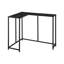 Table d'appoint contemporaine pour chambre à coucher - plateau en stratifié d'aspect marbre noir et structure en métal, base de console moderne à angle étroit, style