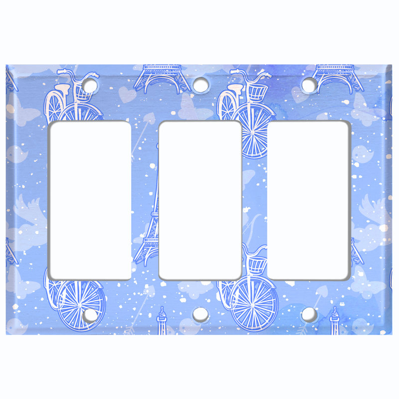 Patterned 3 - Gang Toggle Light Switch Standard Wall Plate